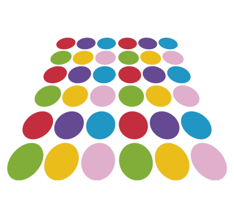 Värikäs ympyräkuvioinen geometrinen vinyylimatto - Tenstickers