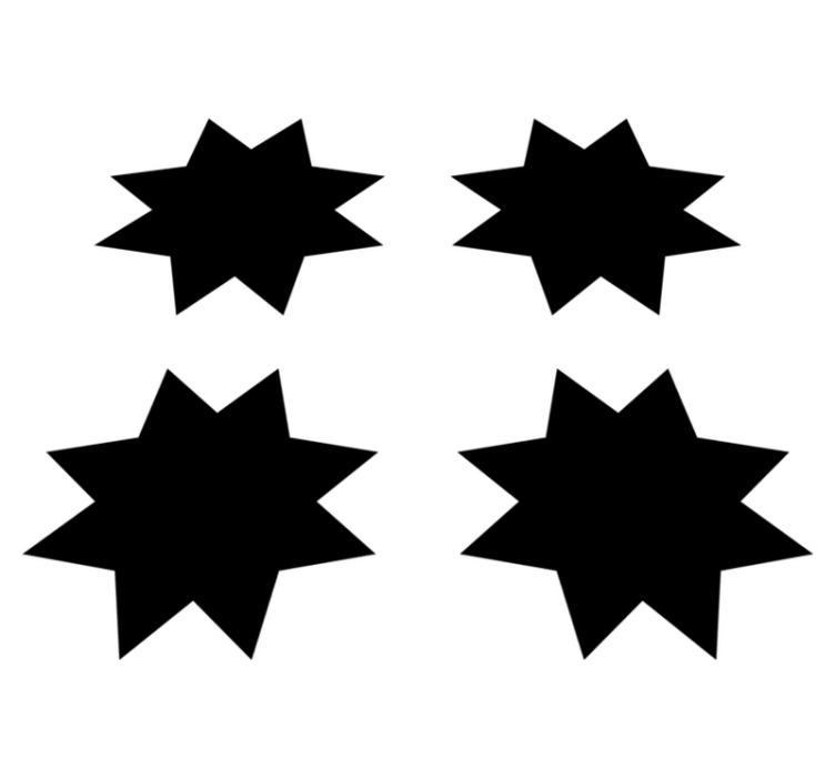 Musta tähti muodot geometrinen vinyylimatto - Tenstickers