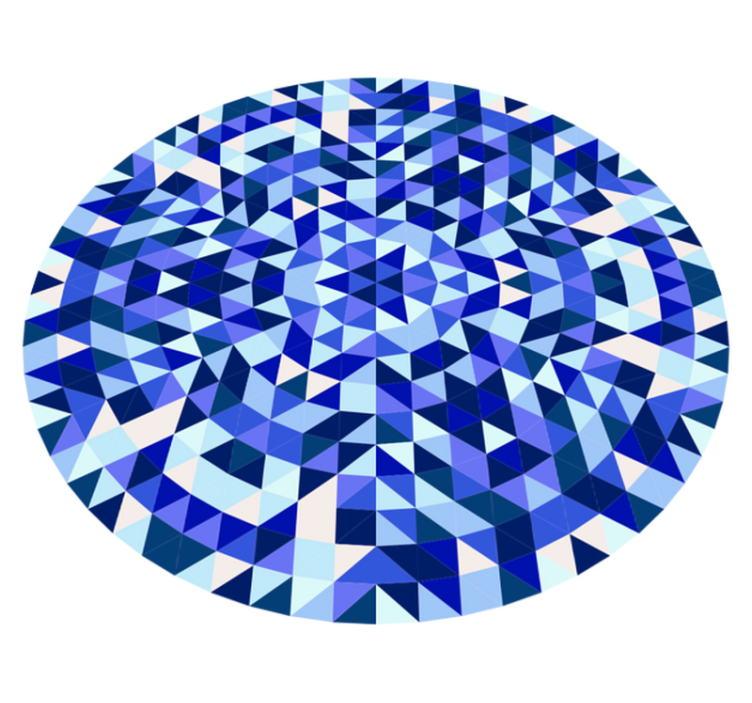 Pyöreä sininen kuvio geometrinen vinyylimatto - Tenstickers