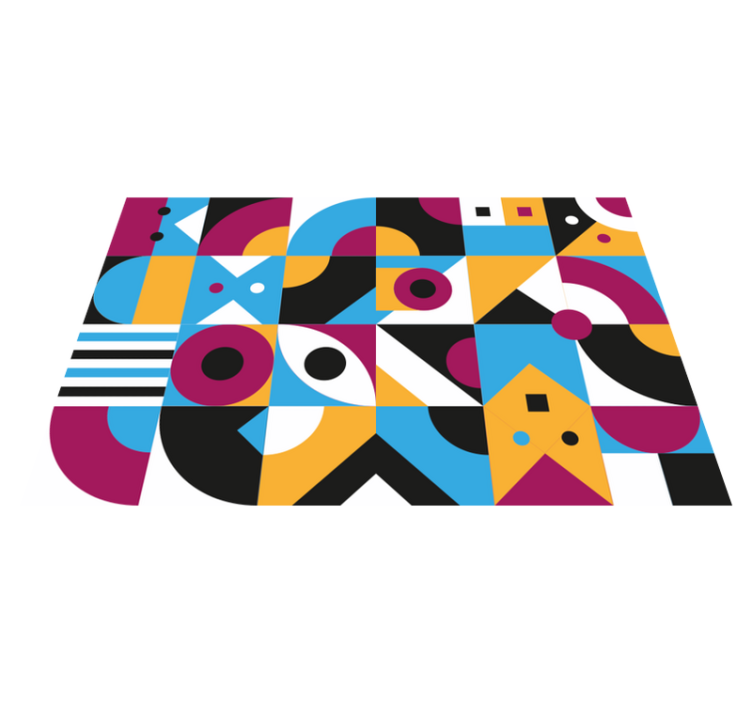 Elävä abstrakti geometria vinyylimatto - Tenstickers