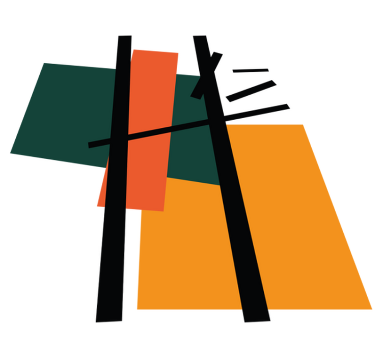 Abstraktit värisegmentit geometrinen vinyylimatto - Tenstickers