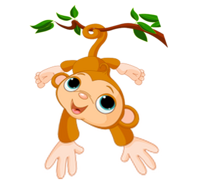 Iloinen pieni apina lastenhuone vinyylimatto - Tenstickers