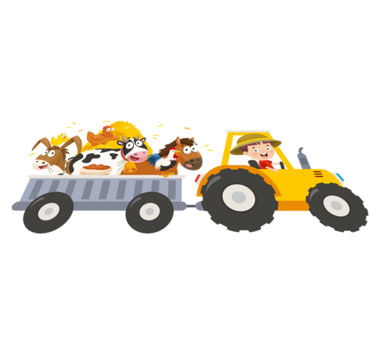 Pieni maanviljelijä eläimineen lastenhuone vinyylimatto - Tenstickers