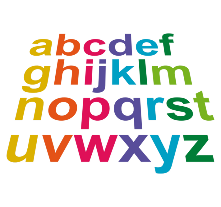 Lastenhuone vinyylimatto minimalistiset värialphabetit - Tenstickers