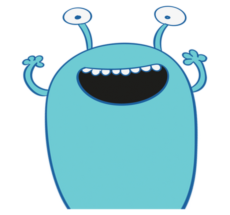 Lastenhuone vinyylimatto sininen monsteritarra - Tenstickers