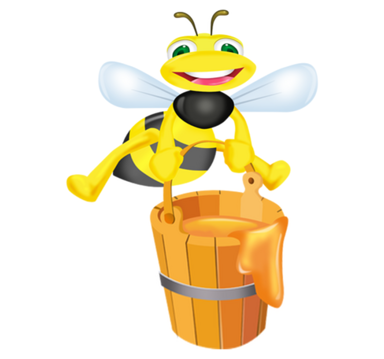 Mehiläisteema lastenhuoneen vinyylimatto - Tenstickers