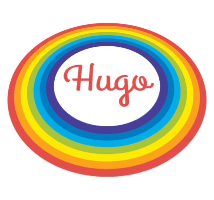 Sateenkaariympyrä nimellä lastenhuone vinyylimatto - Tenstickers