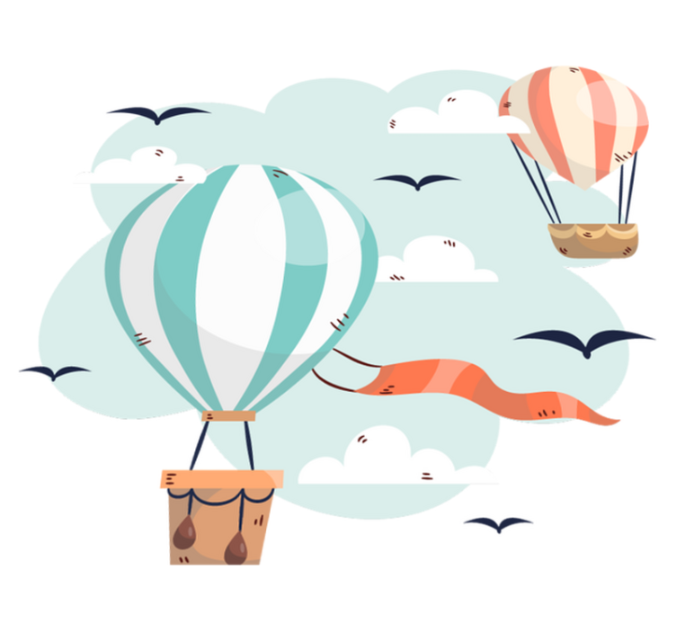 Lastenhuone vinyylimatto ilmapallot ja pilvet - Tenstickers