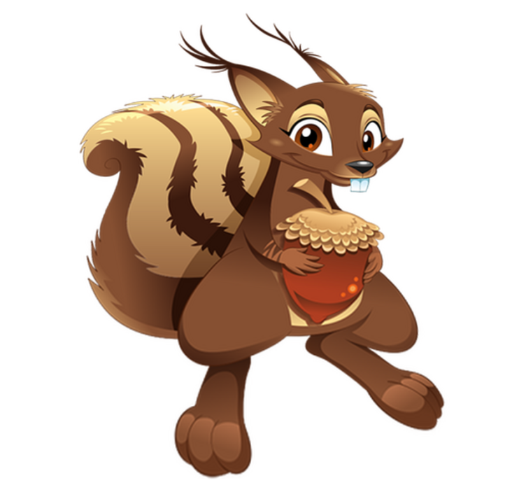 Orava ja tammenterho lastenhuone vinyylimatto - Tenstickers