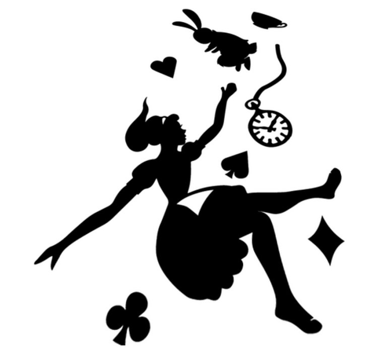 Alicia ja valkoinen kani lastenhuone vinyylimatto - Tenstickers