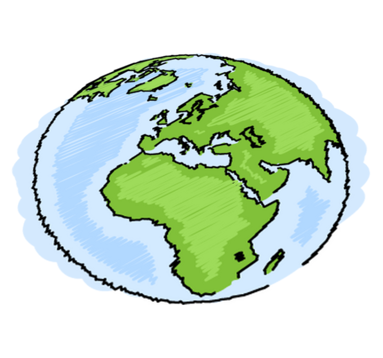 Lastenhuone vinyylimatto vihreä ja sininen maailmankartta - Tenstickers