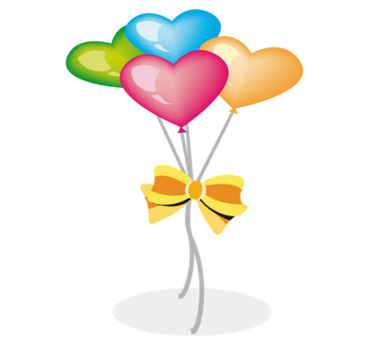 Sydämenmuotoiset ilmapallot lastenhuone vinyylimatto - Tenstickers