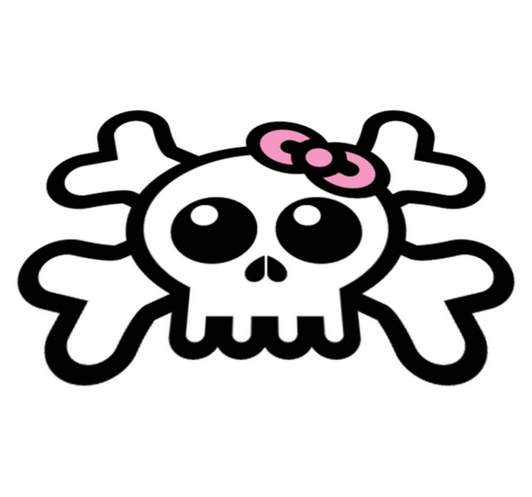 Pääkallo nauhalla lastenhuone vinyylimatto - Tenstickers