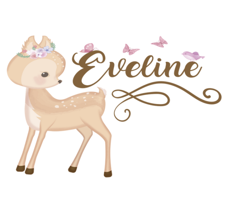 Personoitu peura-tarra lastenhuoneen vinyylimatolle - Tenstickers