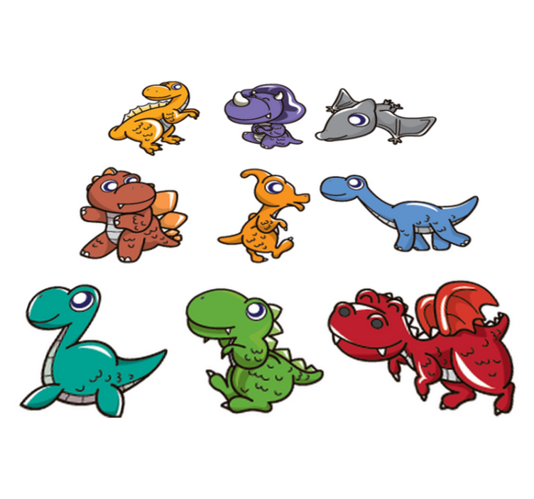 Lastenhuone vinyylimatto dinosaurustarrat - Tenstickers
