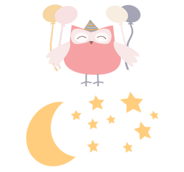 Juhliva pöllö lastenhuone vinyylimatto - Tenstickers