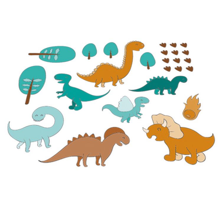 Lastenhuone vinyylimatto dinosaurusteema - Tenstickers