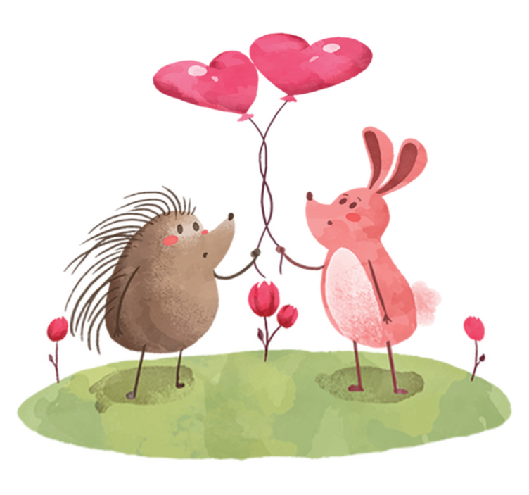 Siili ja kani lastenhuone vinyylimatto - Tenstickers