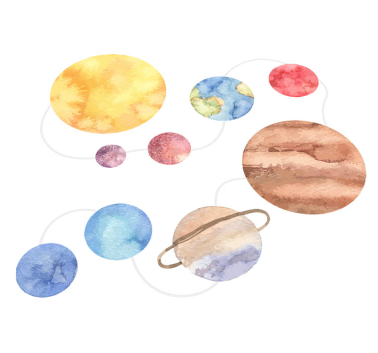 Lastenhuone vinyylimatto aurinkokuntakartta - Tenstickers