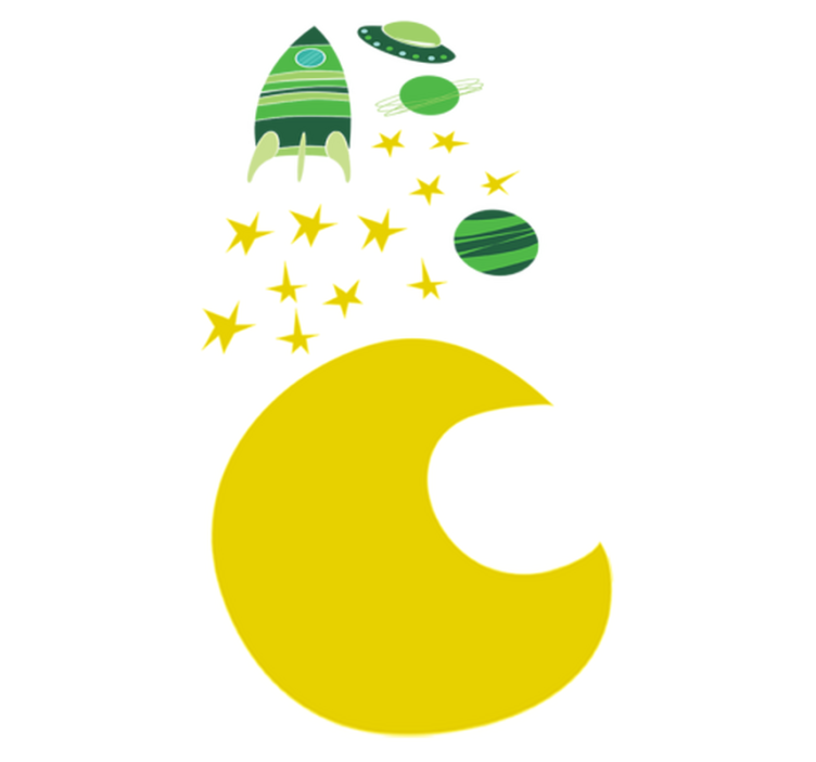 Lastenhuone vinyylimatto avaruusteemalla vihreät sävyt - Tenstickers