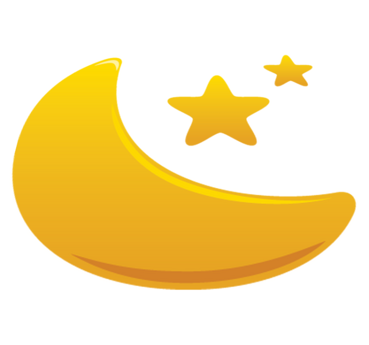 Kuunpuolikas ja tähdet lastenhuone vinyylimatto - Tenstickers