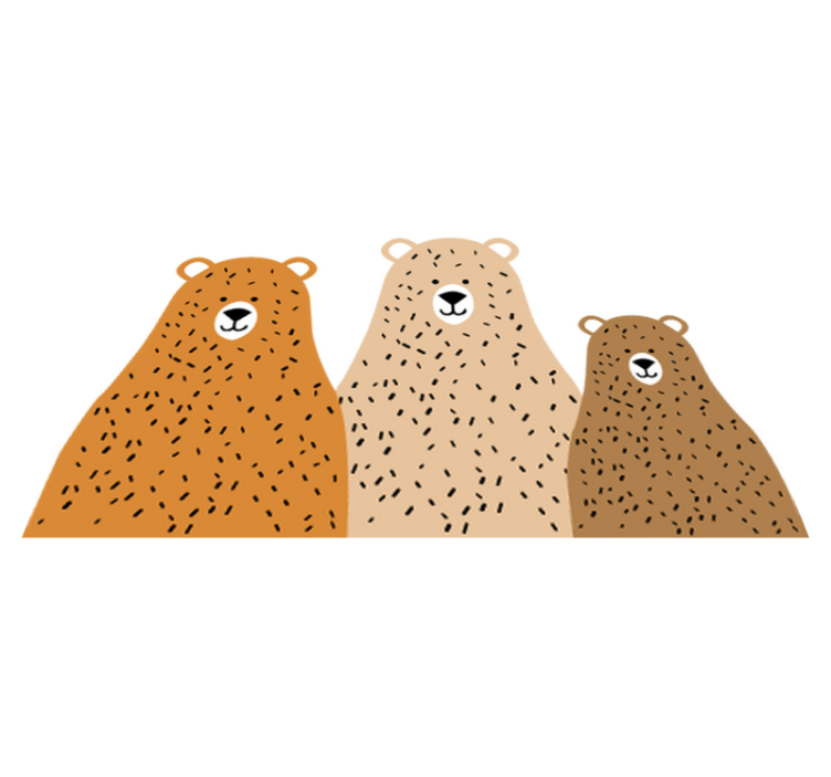 Kolme karhuystävää lastenhuone vinyylimatto - Tenstickers