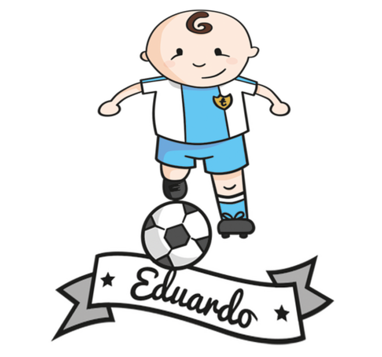 Jalkapalloilija nimellä lastenhuone vinyylimatto - Tenstickers