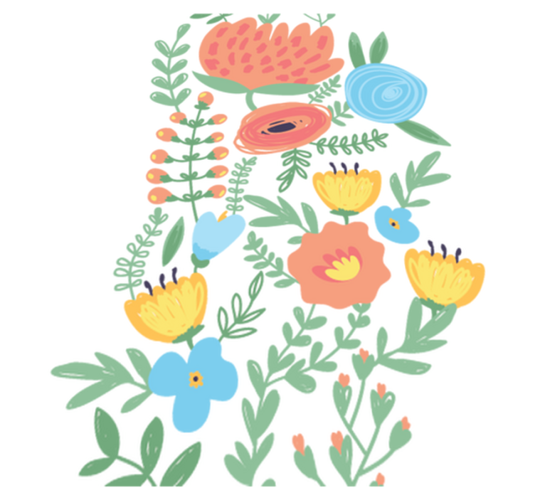 Lastenhuone vinyylimatto kukkakuviolla ovessa - Tenstickers