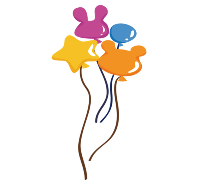 Eläinmuotoiset ilmapallot lastenhuone vinyylimatto - Tenstickers