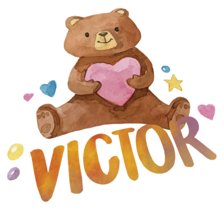 Lastenhuone vinyylimatto sydäntaskulla pehmolelu - Tenstickers