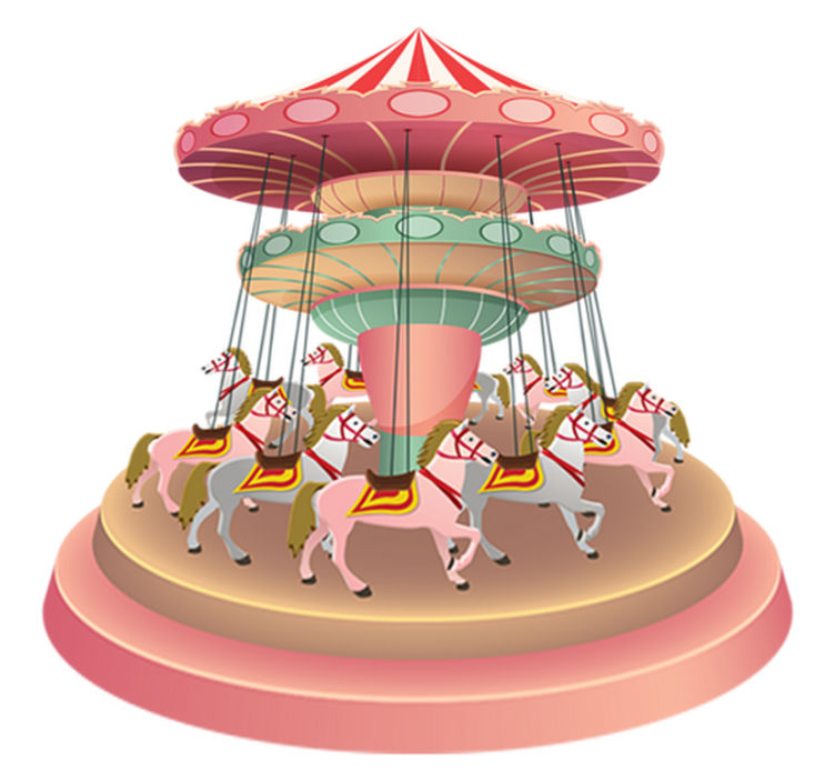 Reilu karuselli lastenhuone vinyylimatto - Tenstickers