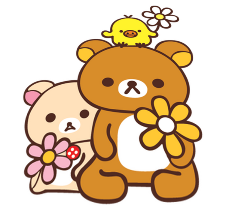 Lastenhuone vinyylimatto karhupennut ja lintu - Tenstickers