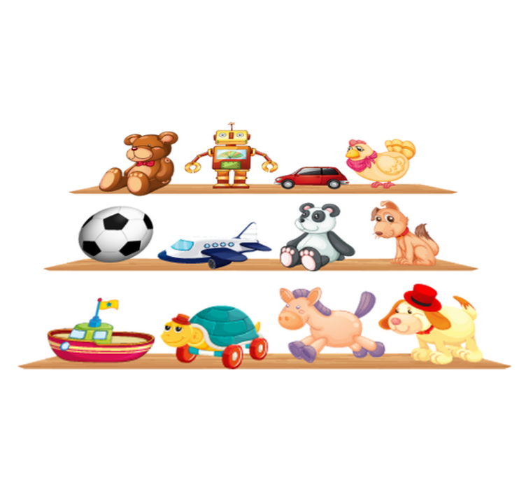 Leikkitelineet leluilla lastenhuone vinyylimatto - Tenstickers