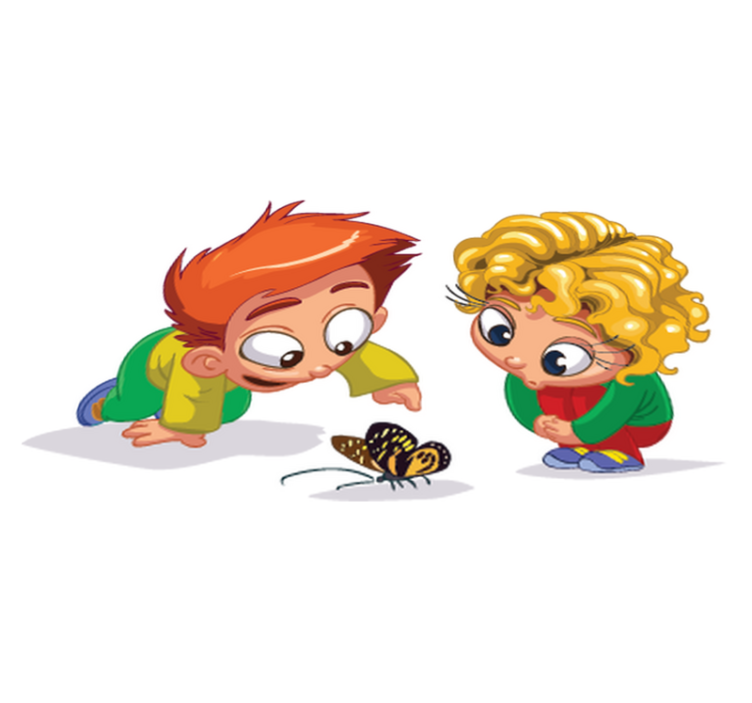 Lastenhuone vinyylimatto uteliaat lapset - Tenstickers