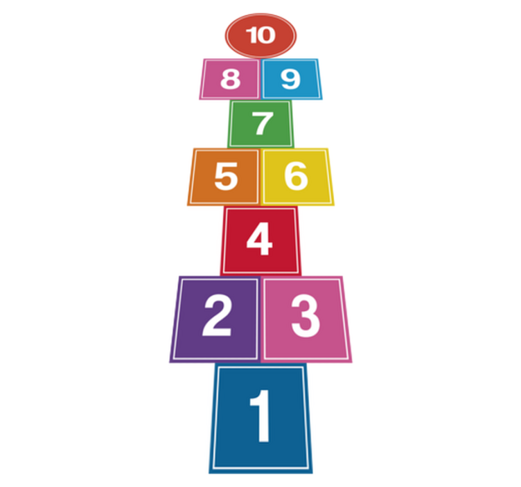 Värikäs hyppypeli vinyylimatto - Tenstickers