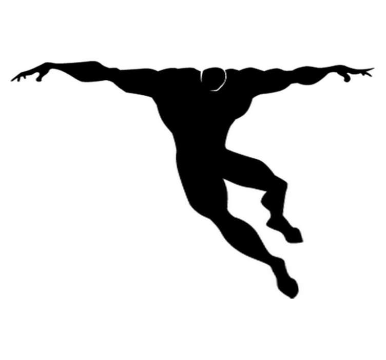 Lastenhuone vinyylimatto supersankari hyppimässä - Tenstickers