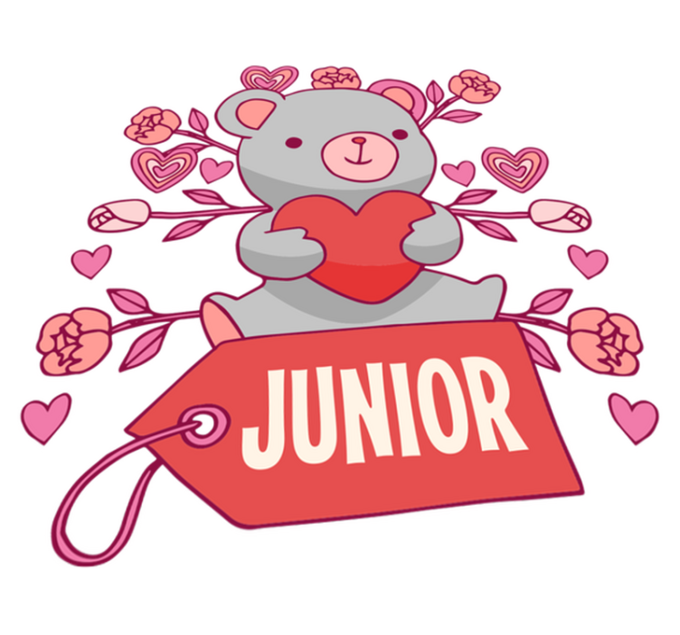 Oso sydän ja nimi lastenhuone vinyylimatto - Tenstickers