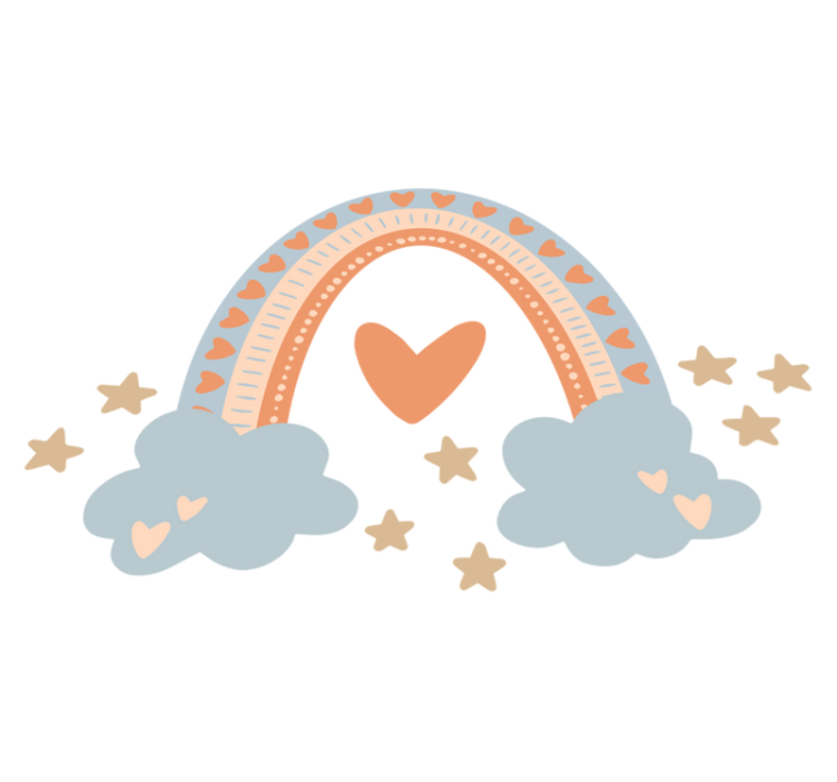 Pastellivärit sateenkaari lastenhuone vinyylimatto - Tenstickers