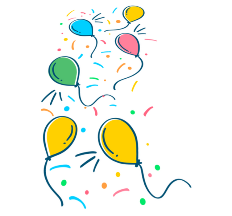 Ilmapallo konfeteilla lastenhuone vinyylimatto - Tenstickers