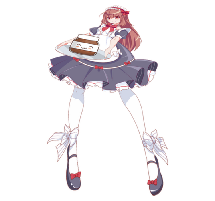 Anime tyttö nutellan kanssa lastenhuone vinyylimatto - Tenstickers