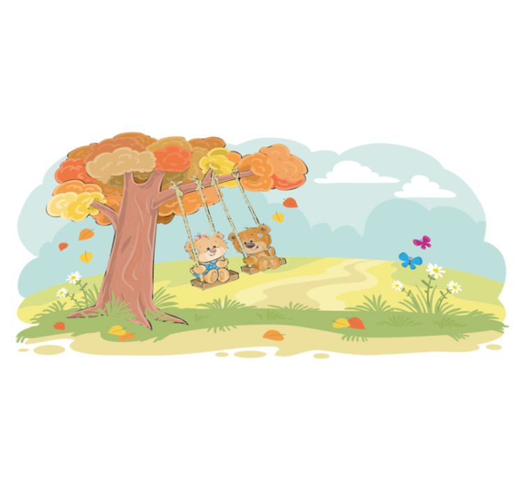 Lastenhuone vinyylimatto karhut metsässä - Tenstickers