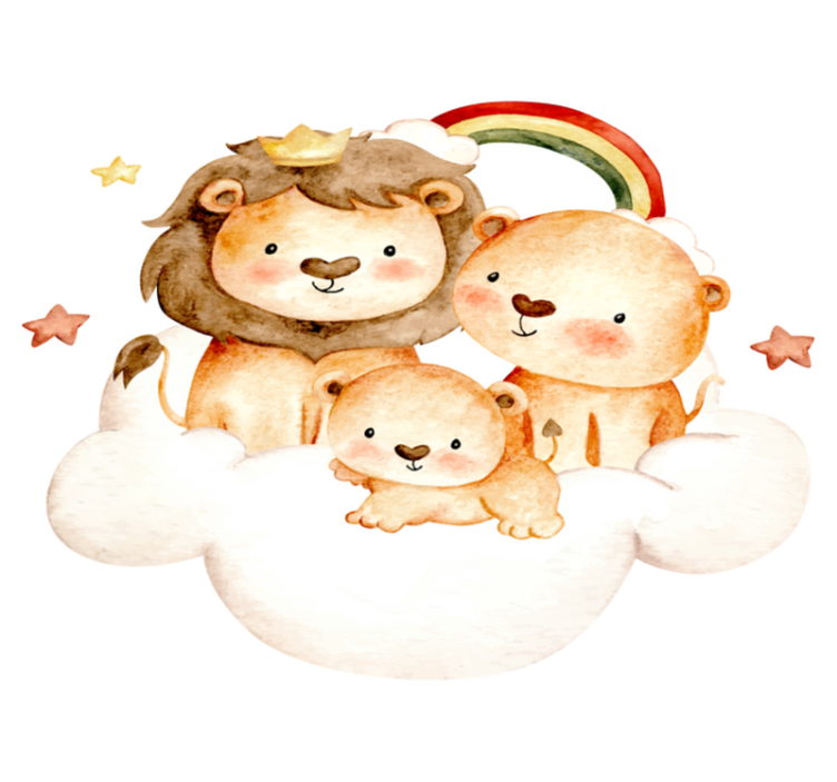 Lastenhuone vinyylimatto eläimet tähtien ja pilvien kanssa - Tenstickers