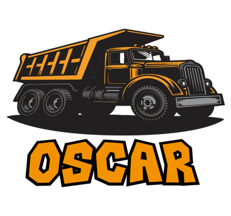 Lastenhuone vinyylimatto oranssi rakennusauto - Tenstickers