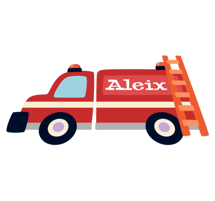 Värikäs pelastusauto lastenhuone vinyylimatto - Tenstickers