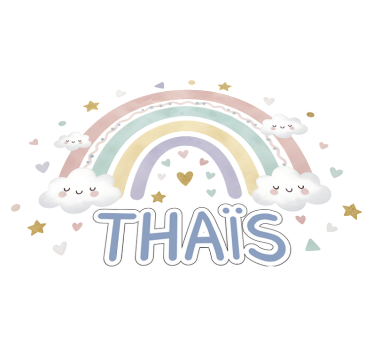 Pastelikaari nimellä lastenhuone vinyylimatto - Tenstickers