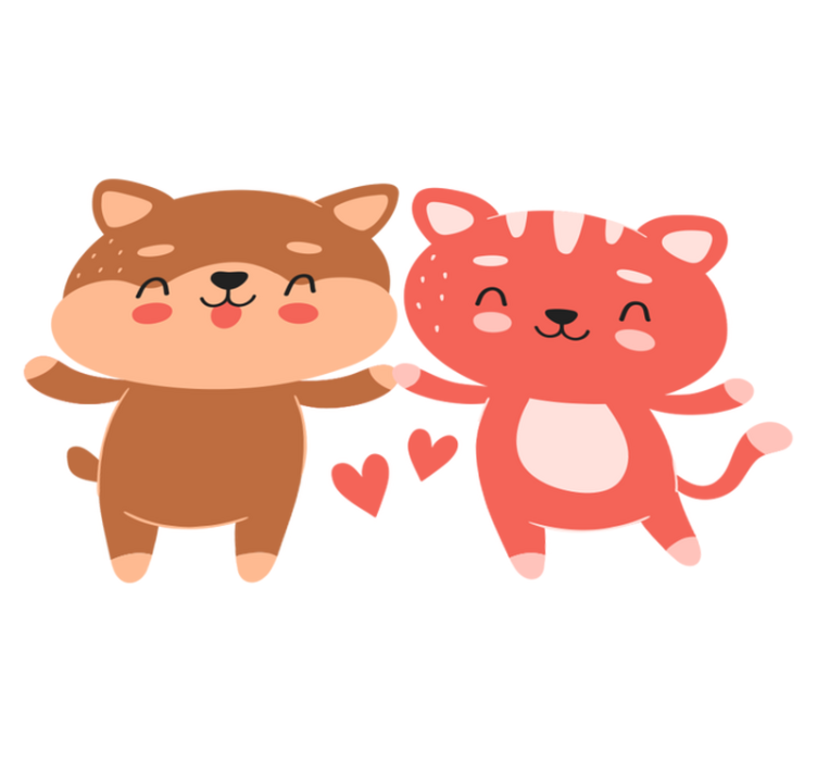 Lastenhuone vinyylimatto koiraystävyysmerkki - Tenstickers