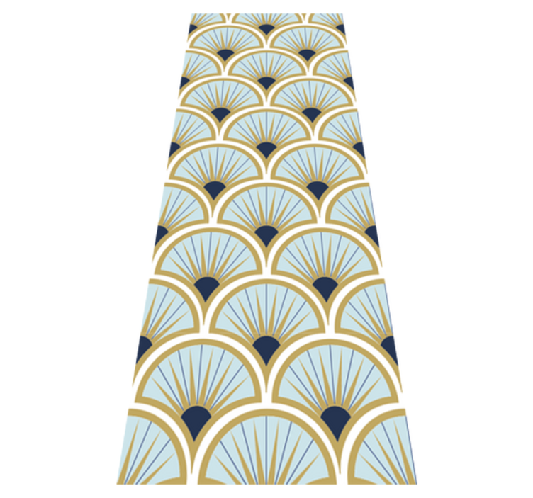 Kylpyhuoneen vinyylimatto art deco sinisissä sävyissä - Tenstickers