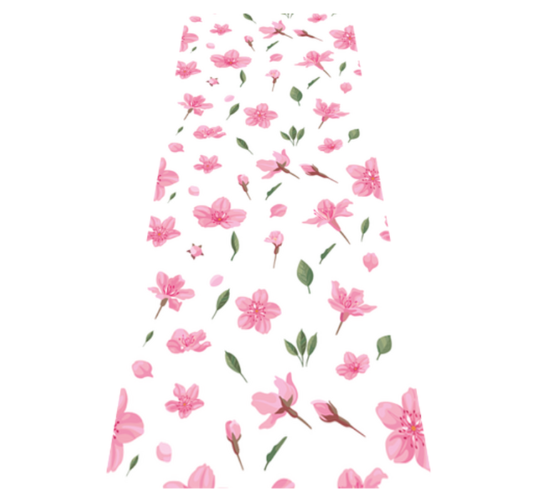 Vesiväri vaaleanpunaiset kukkakuvioiset matot - Tenstickers