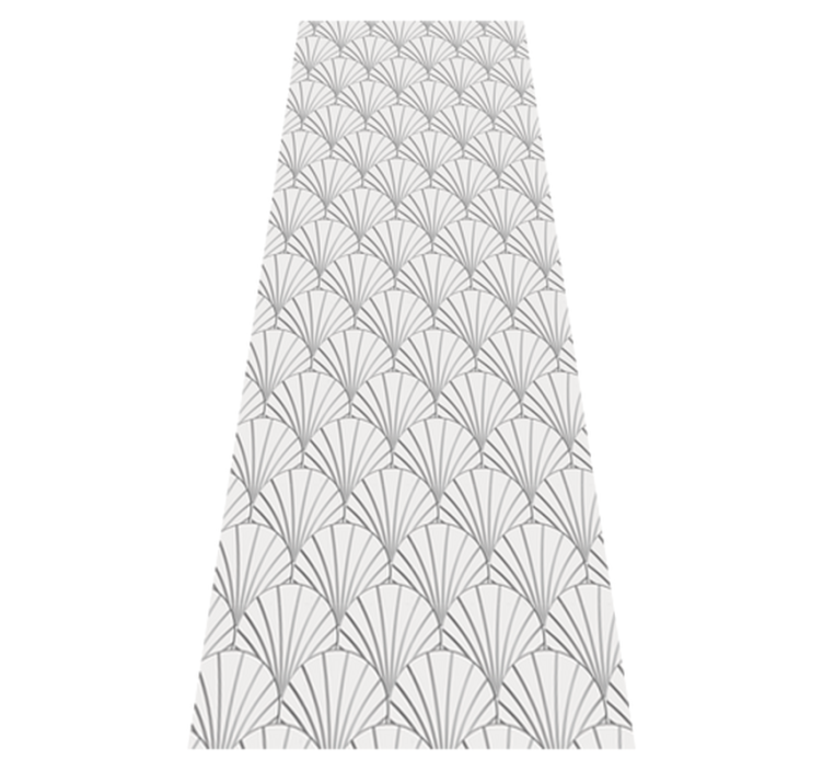 Kylpyhuoneen vinyylimatto valkoiset simpukkakuviot - Tenstickers