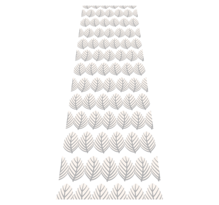 Harmaan lehtimuotoisen kuvion kylpyhuoneen vinyylimatto - Tenstickers